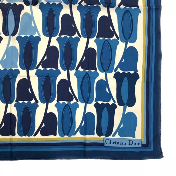 219 Christian Dior CD Tulip Alibi Silk Scarf - Picture 4 of 9